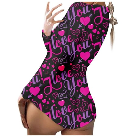 

Tejiojio Casual Women s Shorts Clearance Women Print Long Sleeve Nightwear Jumpsuit Bodysuit Playsuit Romper