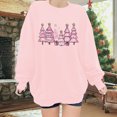 thumbnail image 2 of Towmus Plus Size Christmas Sweatshirt for Women Cute Long Sleeve Pink Christmas Tree Printed Fall Winter Pullover Tops, 2 of 6