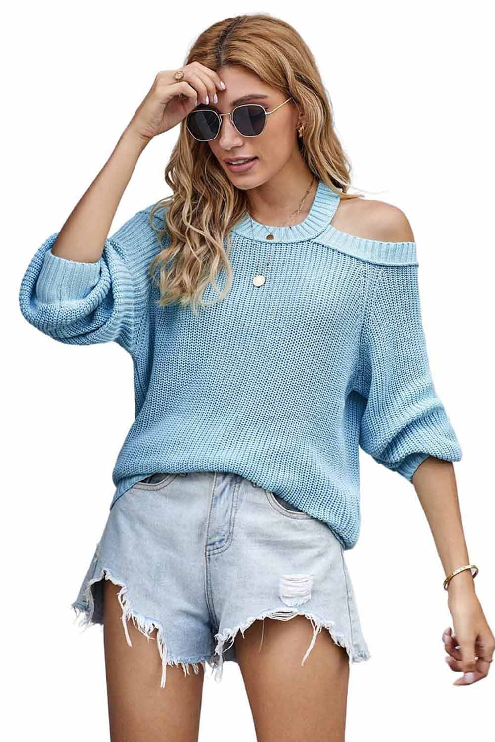 cold shoulder sweater