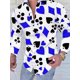 thumbnail image 1 of Camisa de póquer para hombre con estampado de cuadros escoceses, cuello vuelto, para salir, golf, manga larga, ropa con estampado de patchwork, diseñador de ropa, 1 of 6