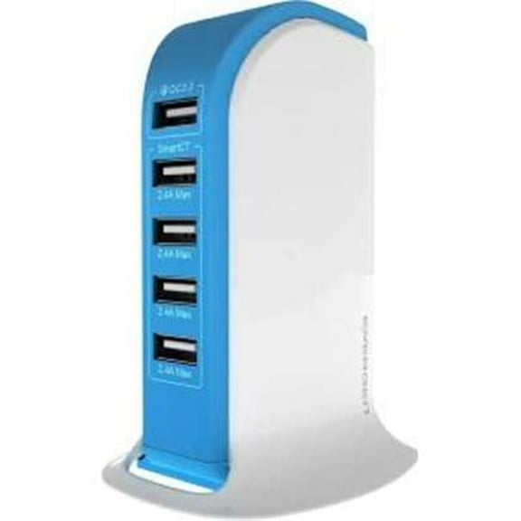 Solid Pro - Energen  5 Port USB Charging Station, Blue