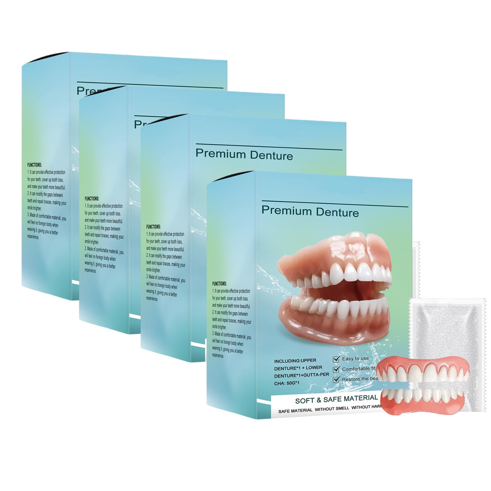 HZA Silicone Full Dentures Prostheses for All Men and Women
