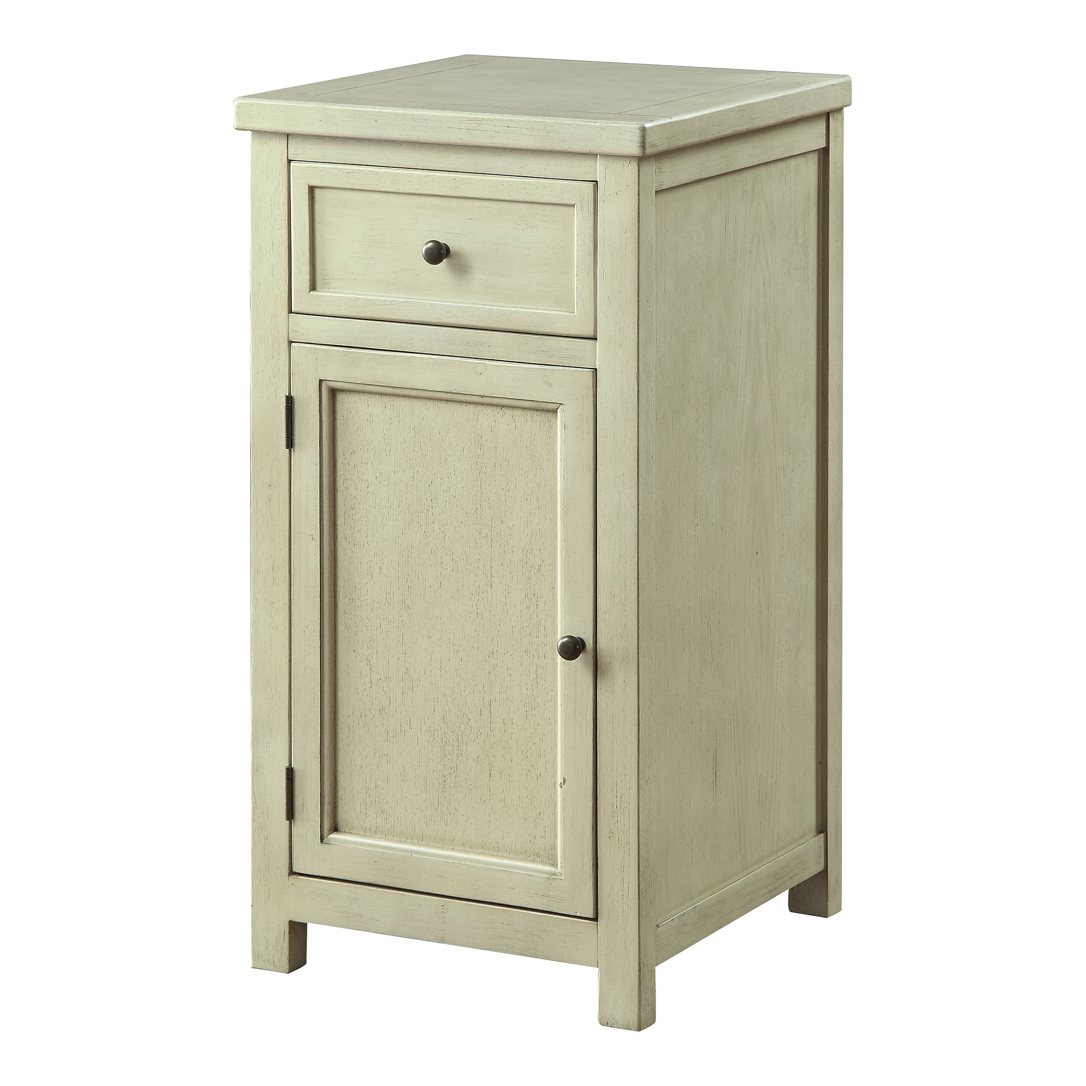 Furniture of America Pebble 1-Drawer Side Table, Antique White