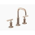 thumbnail image 1 of Kohler K-14406-4-RGD PuristWidespread Robinet de Lavabo de Salle de Bain avec Poignée à Levier Basse et Bec à Col de Cygne Bas - Or Rose Vif, 1 of 3