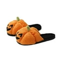 thumbnail image 2 of Gaexia Women's Halloween Pumpkin Slippers Warm Cozy Indoor Outdoor Home Footwear Soft Comfortable For Autumn Winter Relaxation, 2 of 8