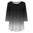 thumbnail image 4 of Cloaraye Womens Plus Size Tops Summer 3/4 Length Sleeve Shirts Blouses Casual Loose Round Neck T-Shirts Fashion Floral Printed Tunic Tops, 4 of 4
