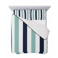 thumbnail image 7 of Turquoise Navy Blue Striped Queen Size Down Alternative Comforter, Lightweight Comforter Quilt Bedding Set with Pillow Shams Farmhouse Stripe Art All Seasons Bed Comforter Duvet Insert 90"x96", 7 of 7