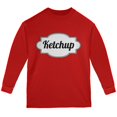 thumbnail image 1 of Costume de Ketchup d'Halloween Rouge T-Shirt à Manches Longues pour Jeunes, 1 of 1