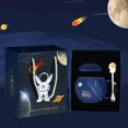 thumbnail image 1 of ZHAOCHENG Bonitas tazas de astronauta con tapa, novedosa taza de café de cerámica, taza de leche con forma de hongo Ember Morning, taza de té azul marino de 400 ml/15 oz, 1 of 5