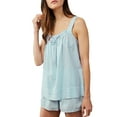 thumbnail image 1 of SUNSIOM Ensemble de Shorts 2 Pcs pour Femmes, Rayé, Col Rond, Sans Manches, Taille Élastique, Tenues de Détente, 1 of 8