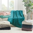 thumbnail image 4 of Gracie Mills Ashlee Modern Solid Ruched faux Throw Blanket - GRACE-11254, 4 of 4