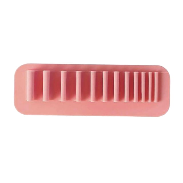 Soporte de pincel de maquillaje Yuyangstore montado en la pared silicona rosa