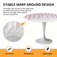 thumbnail image 2 of Elastic Fitted Round Tablecloth, Pink Polka Dots Waterproof Stretch Table Cover for 45"-54" Tables, Vintage Abstract Art Watercolor Washable Outdoor Tablecloths for Patio, Picnic, Camping, 2 of 9