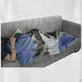 thumbnail image 6 of Winter Soft Flannel Fleece Throw Blanket, Log Cabins in the Mountains Sunny Winter Day Rural Scene Holiday Vacation, Cozy Plush for Indoor and Outdoor Use, 50" x 70", Blue Brown White, by Ambesonne, 6 of 6