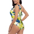 thumbnail image 4 of Goofa Lilies Flowers Pattern Women's One Piece Swimsuits Tummy Control Bathing Suits Asymmetric One Shoulder Swimwear-XX-Large, 4 of 6