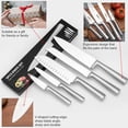 thumbnail image 3 of Kitchen Knife Set, 5-Pieces Classic Carbon Stainless Steel Knife Set with Ergonomic Handle, Sharp Professional Chef Knife Set for Cooking, Kitchen Knife Set with Gift Box (Silver), 3 of 7