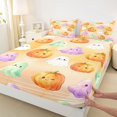 thumbnail image 4 of Manfei Halloween Ghost Print Queen Sheets,Gothic Skeleton Pattern Queen Sheet Sets,4 Pieces,1 Flat Sheet,1 Fitted Sheet and 2 Pillowcases, 4 of 6