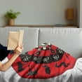 thumbnail image 3 of Zodiac Soft Flannel Fleece Throw Blanket, Chinese Horoscope Wheel with Yin Yang Center Print, Cozy Plush for Indoor and Outdoor Use, 50" x 60", Vermilion Grey, by Ambesonne, 3 of 5