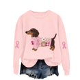 thumbnail image 5 of Jindong Women's Dog Ribbon Breast Cancer Awareness Print Sweatshirt, 5 of 5