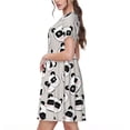 thumbnail image 2 of Rateoe Cute Panda Pattern Women’s Short Sleeve Dress – Casual Elegant Summer A-Line Dress for Everyday Wear, 2 of 6