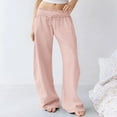 thumbnail image 5 of Ruimatai Women's Solid Wide Leg Pants Elastic Waist Casual Comfortable Lounge Wear Polyester Lightweight Soft Stretch for Outdoor, 5 of 9