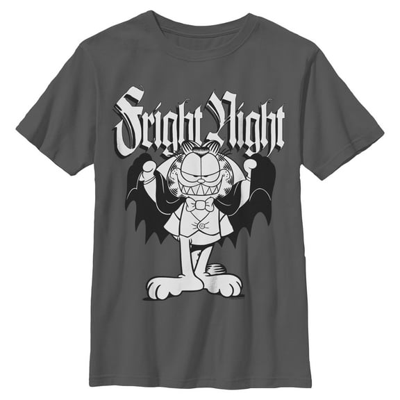 Boys Garfield Dracula Cat Fright Night Cape T Shirt