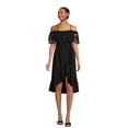No Boundaries Juniors and Juniors Plus Off the Shoulder Ruffle Dress