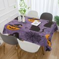 thumbnail image 2 of Yayeee Tablecloths 54" x 54" Rectangle Wrinkle Resistant Party Table Cover, Purple Halloween Black Cat, 2 of 8