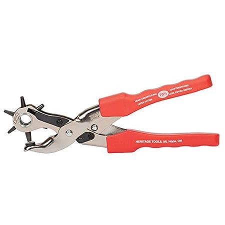 Weaver Leather Heritage Revolving Head Leather Hole Punch - 6 Size Adjustable Tool For Leathercraft & DIY Projects