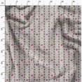 thumbnail image 4 of Soimoi Gris polyester Georgette Tissu Feuilles, Rayures & Fleurs Roses Rayures Tissus Imprimés par Yard 52 Pouces de Large, 4 of 5
