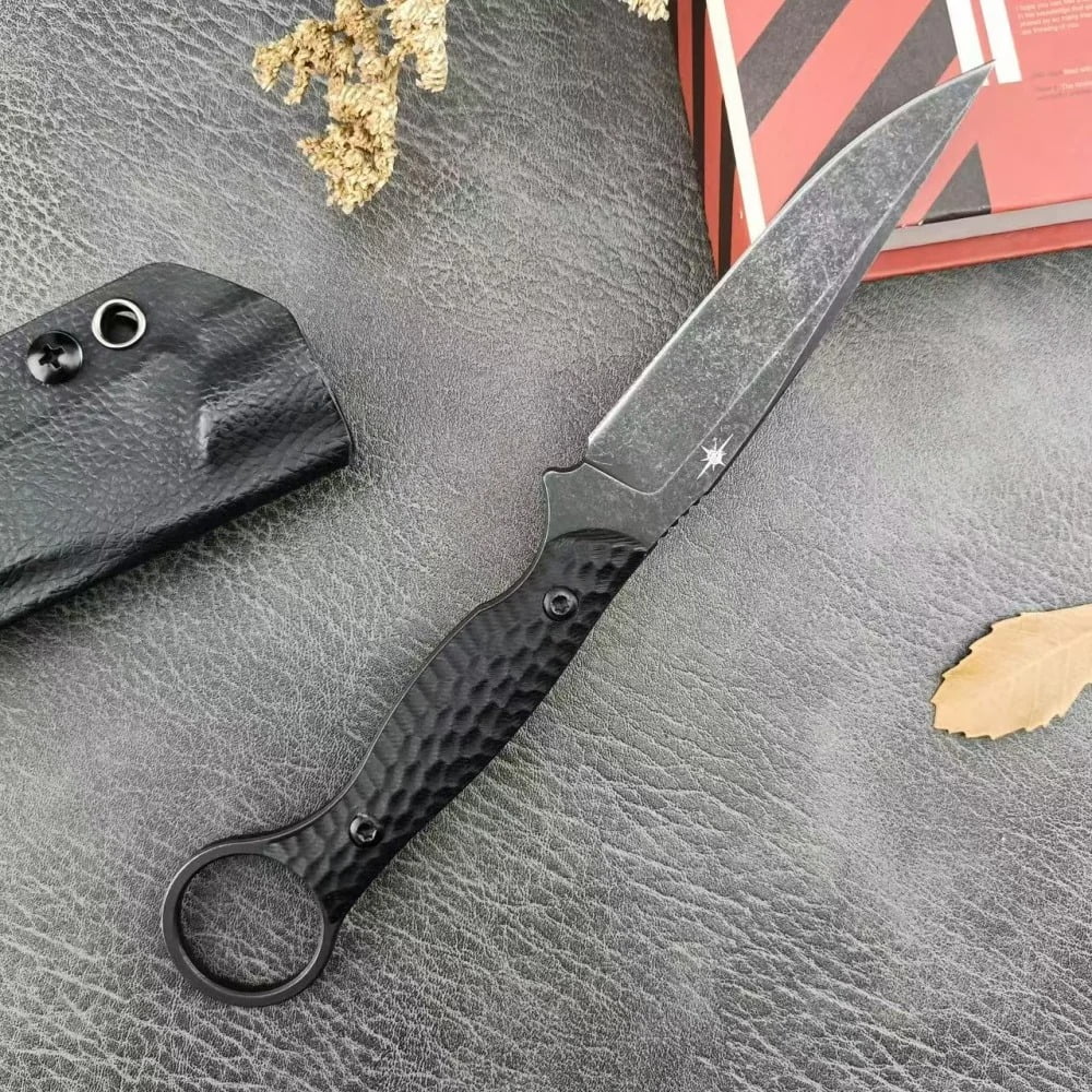 Tactical Fixed Blaede Knife Straight Knife G10 Handle D2 Blade Tactical Multi-functional Outdoor Knife