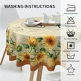 thumbnail image 3 of Rooster Tablecloth Round 60 inch Vintage Style Chicken Sunflower Table Cover Farmhouse Animal Yellow Floral Decor Table Cloth Heat Resistant Washable for Kitchen Dining Party Indoor Outdoor, 3 of 6