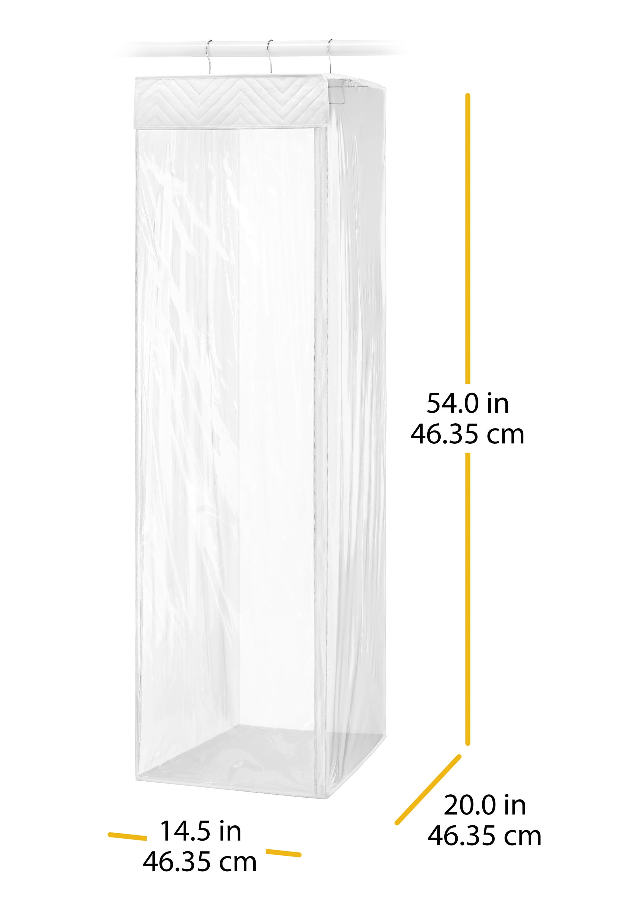 Whitmor Hanging Zipper Garment Bag - Clr & Wht - 20" x 14.5" x 54.0"