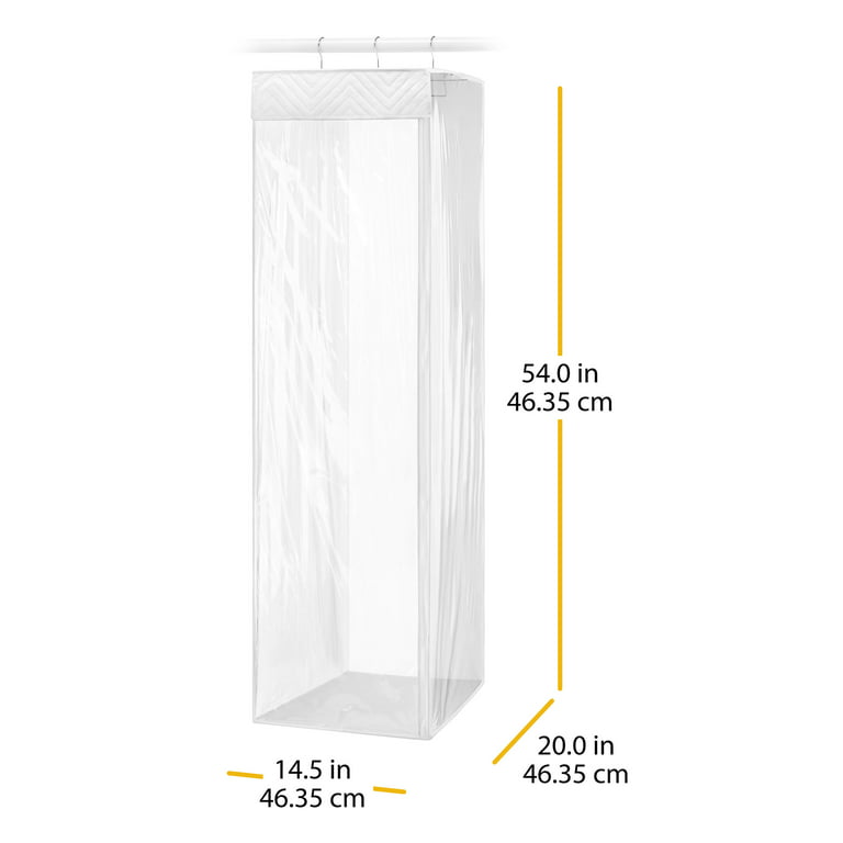 Hanging Garment Bags for Closet Storage with Window (Grey, 20x54x24 In, 2  Pack)