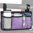 thumbnail image 1 of Organizador lateral para silla de ruedas, bolsa de almacenamiento, bolsa para reposabrazos con portavasos y rayas reflectantes, tela impermeable, para la mayoría de sillas de ruedas, andador, 1 of 5