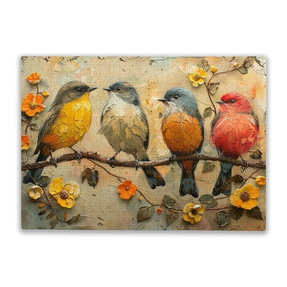 Adult Entertainment Jigsaw Puzzle 500 Pieces - Birds in the Woods Colorful Jigsaw Puzzles For Adults And Teens Puzzle Toys Wooden Gifts