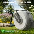 thumbnail image 6 of Relhost Retractable Garden Hose Reel 100 ft x 1/2 in, Heavy Duty Hose Reel Wall Mount with Any Length Lock, Auto Rewind System, 180° Swivel Bracket, 10-Pattern Garden Hose Nozzle, White & Grey, 6 of 7