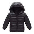 thumbnail image 4 of yocbz Boys Winter Coat Boys Cotton-padded With Thick Fleece Hooded Mid-length Cotton Jacket Black,Size for 6-7 Years, 4 of 8
