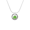 thumbnail image 2 of Delight Jewelry 12mm Lime Green - Roller Spinner with Silvertone Lining Glass Spinner Silver-tone You Mean the World to Me Ring Necklace, 18", 2 of 4