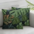 thumbnail image 3 of BANET  Forest Green Throw Pillow Cover Set of 2, Camouflage Pattern of Palm Leaves Tropical Nature Themed Foliage, Decorative Square Covers for Couch Bed &amp; Sofa,Sage Green Pale Green 12x12in, 3 of 7