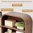 thumbnail image 5 of YOCWO 70" Tall Arched Bookcases with 1 Large Drawers & 4 Shelves, Wooden Bookshelf with Carved Line and Curved Top for Living Room Office, Walnut, 5 of 7