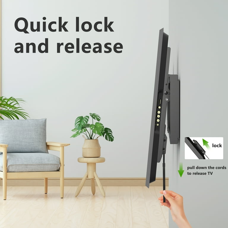 USX MOUNT Large Tilting TV Wall Mount for 37-82" Flat Screen TVs, Max VESA 600x400mm Hold up to 132LBS, 24" Wood Stud