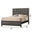 thumbnail image 5 of Grooved Panel Contemporary Eastern King Bed with Tapered Legs, Gray- Saltoro Sherpi, 5 of 5