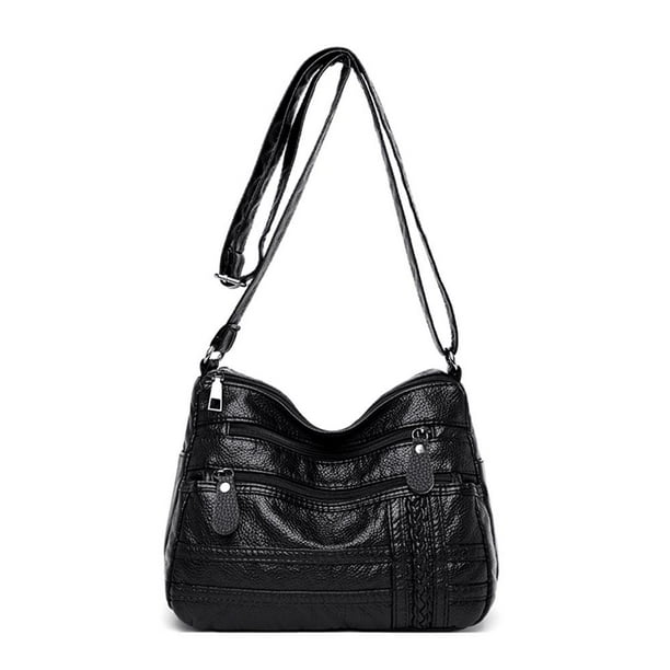 Sywqhk Bolso Bandolera De Moda Para Mujer, Bolso De Hombro De Cuero Suave (Negro) Sywqhk Para estrenar