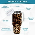 thumbnail image 3 of JSTEL Leopard Print Cheetah 40 oz Tumbler Stainless Steel Water Bottle Vacuum Insulated Cup with Straw Lid & Handle For Travel Car Cup Holder, 3 of 8