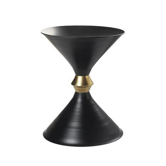 HomeRoots 517825 18 in. Iron Free Form End Table, Black