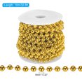 thumbnail image 2 of Uxcell 8mm 32.8Ft Pearl Beads Garland, Faux Pearl Strands Roll Spools for DIY ,Gold, 2 of 6