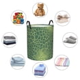 thumbnail image 6 of Circular Hamper Single Layer Laundry Basket Storage Basket Waterproof Single Layer Fabric With Handle Pe Support Strip Snake Skin Print Style Lightgreen_4 Medium, 6 of 8
