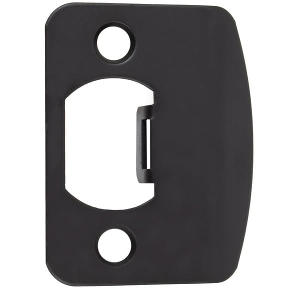 Full Lip 1/4" Round Corner Strike Plate, 2-1/4 Inches, 1-5/8" Center-to-Center, Matte Black by Stone Harbor Hardware