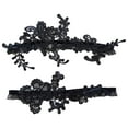 thumbnail image 3 of simhoa 2Pcs Bridal Garters Wedding Garter Set Costume Thigh Rings Elastic Hand Sewn Leg black, 3 of 7